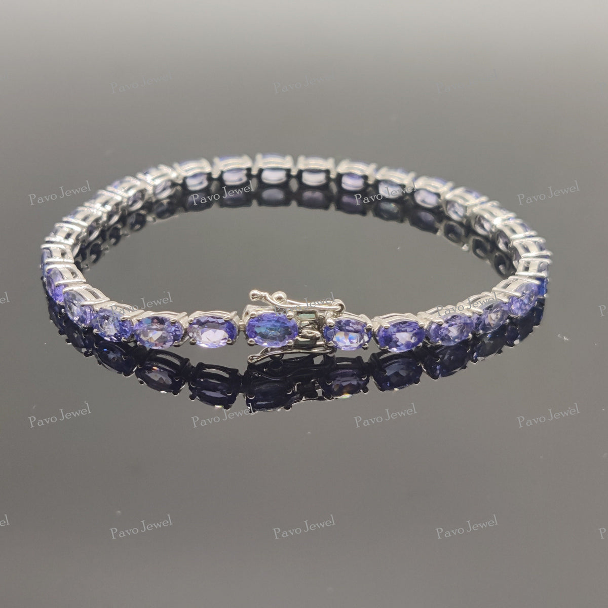 Natural Tanzanite Gemstone Tennis Bracelet, Bracelet Sterling silver Handmade Jewelry