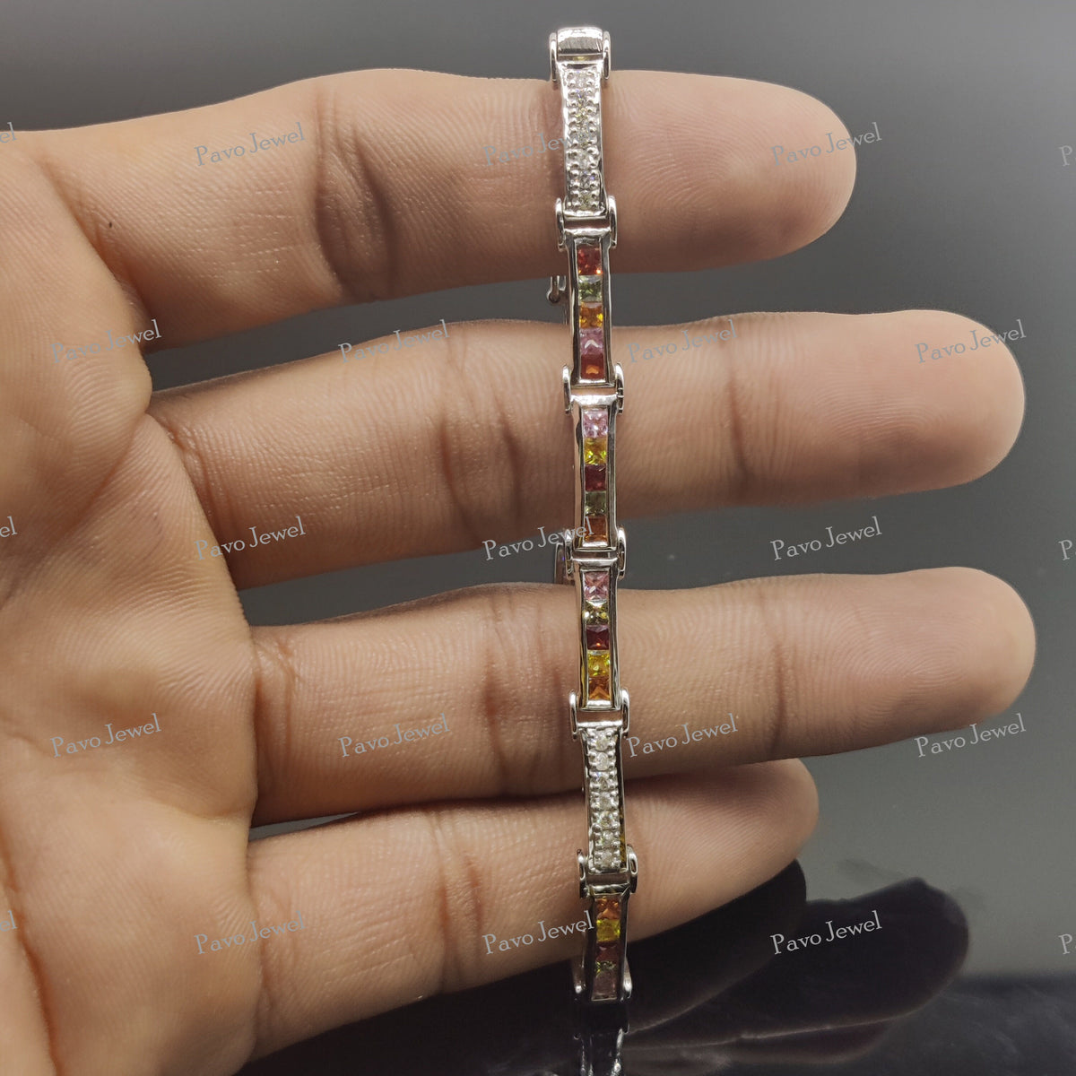 Multi Sapphire Bracelet, Natural Sapphire Gemstone Jewelry, Gift for Women