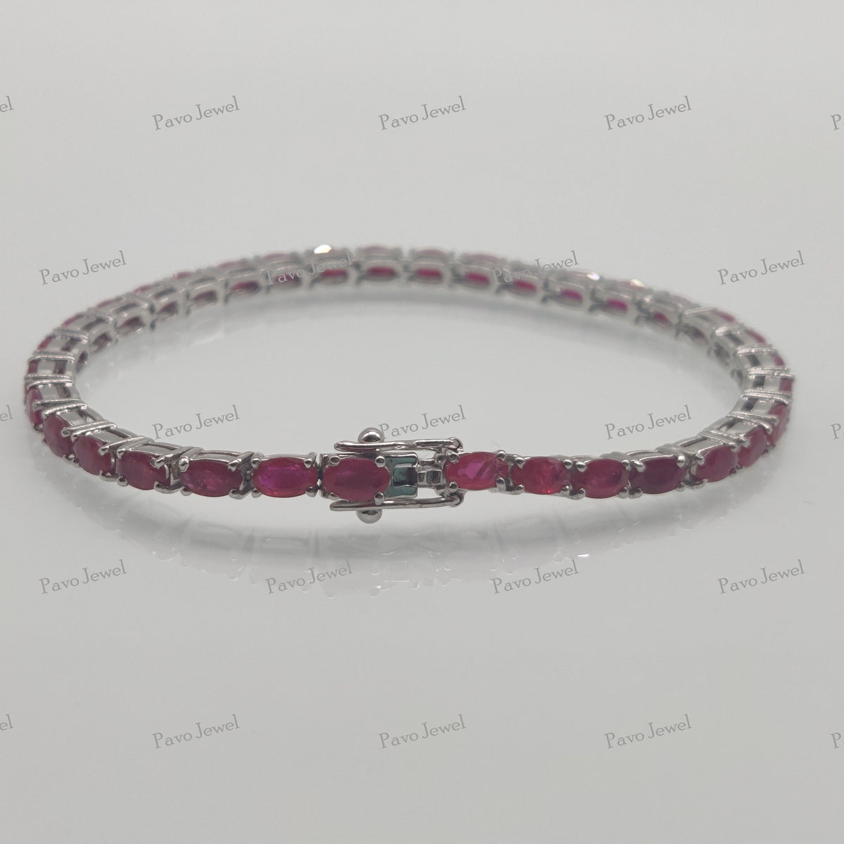 Luxury Ruby Silver Tennis Bracelet Elegant Fine Jewelry Christmas Gifts