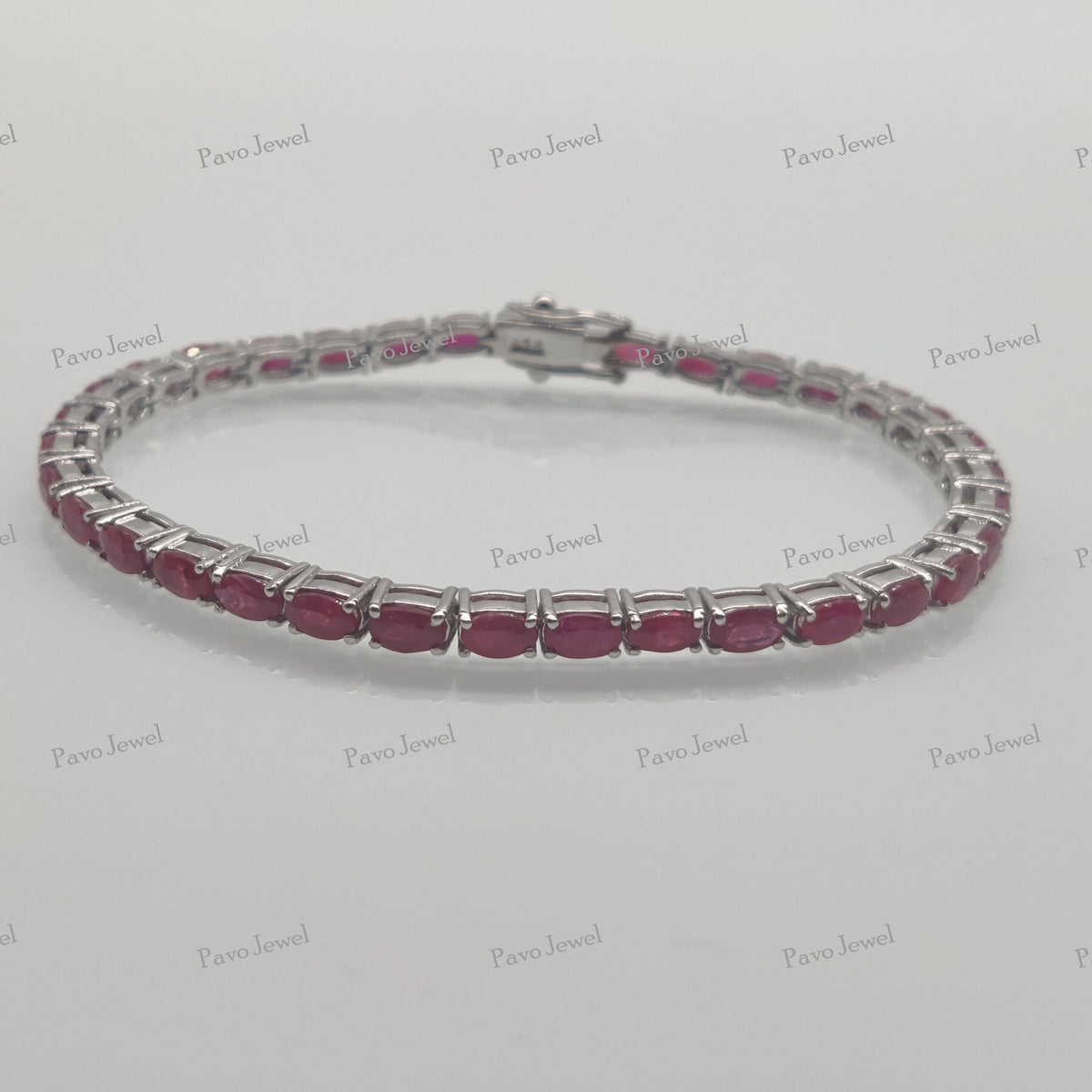 Luxury Ruby Silver Tennis Bracelet Elegant Fine Jewelry Christmas Gifts
