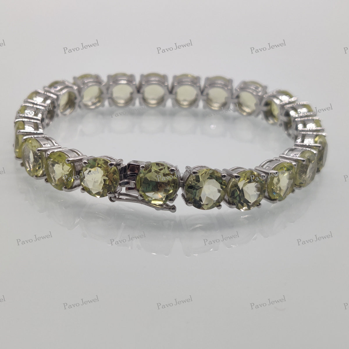 Lemon Topaz Tennis Bracelet Sterling Silver Handmade Gemstone Jewelry