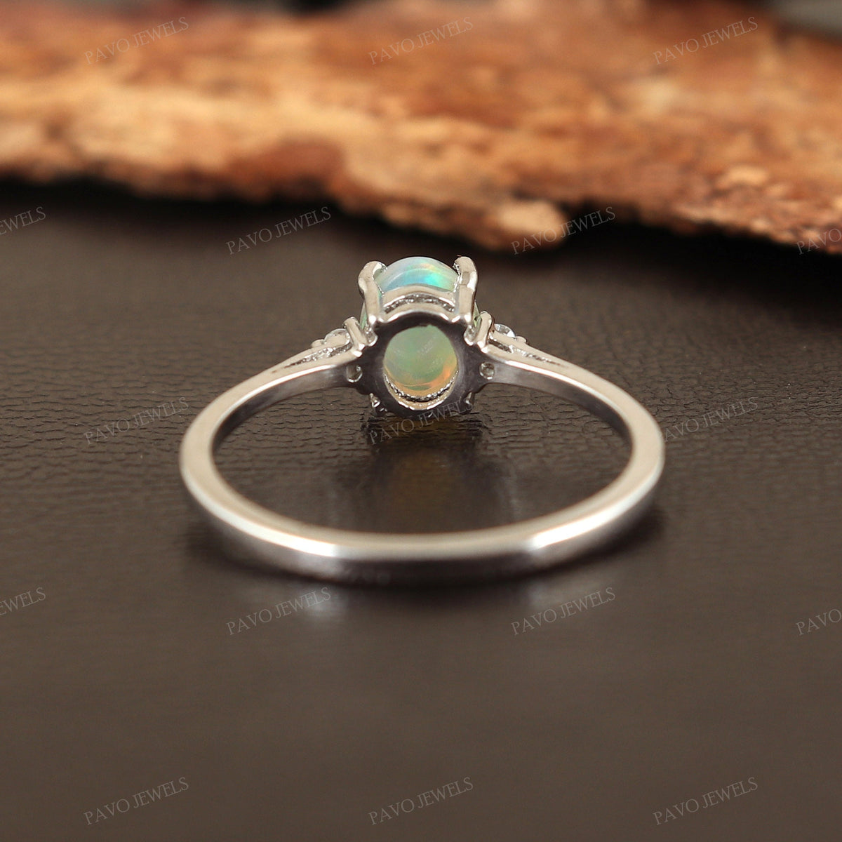 Ethiopian Opal Ring: Sterling Silver, Handmade Statement 6x4 mm Jewelry
