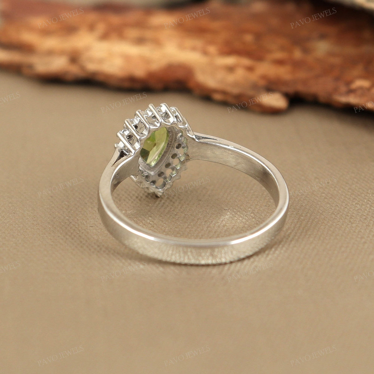 Green Peridot Ring: Sterling Silver, Handmade Birthstone Jewelry, Christmas Gifts For Her