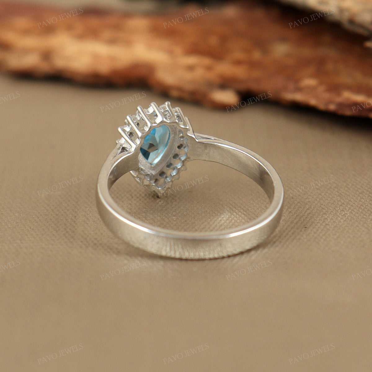 Handmade Swiss Blue Topaz Ring: Sterling Silver Cluster, November Birthstone