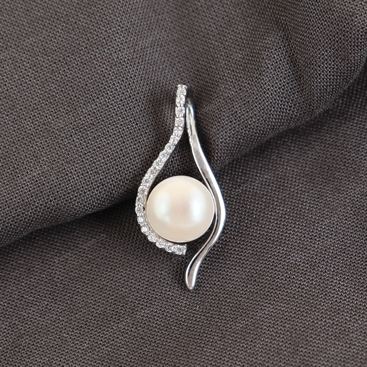 Natural Pearl Pendant-925 Sterling Silver Jewelry-Cubic Zircon Pendant-Designer Silver Jewelry-June Birthstone-Anniversary Gift for Women's