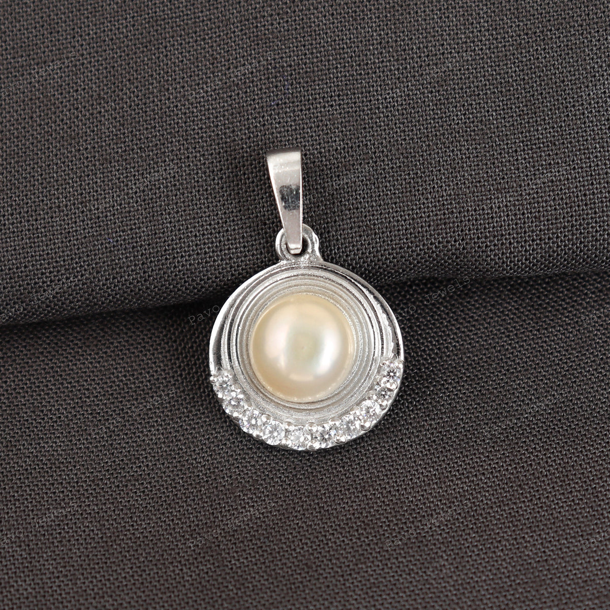 Pink Pearl Pendant: Sterling Silver & Cubic Zircon Gemstone Necklace