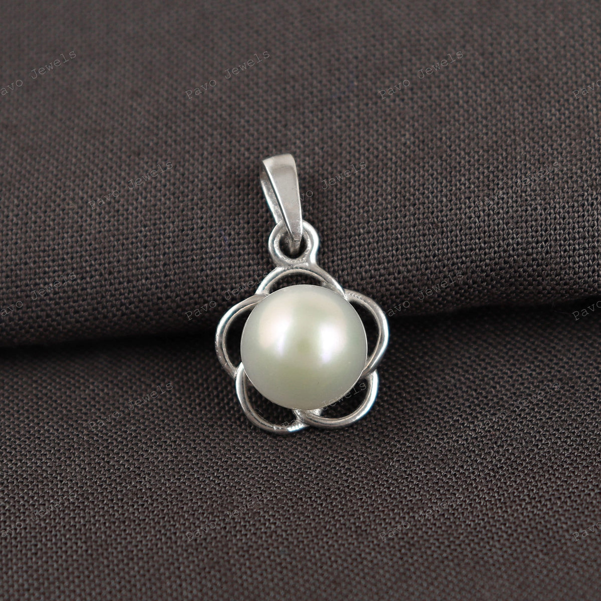Freshwater Pearl Flower Pendant, Sterling Silver, June Birthstone