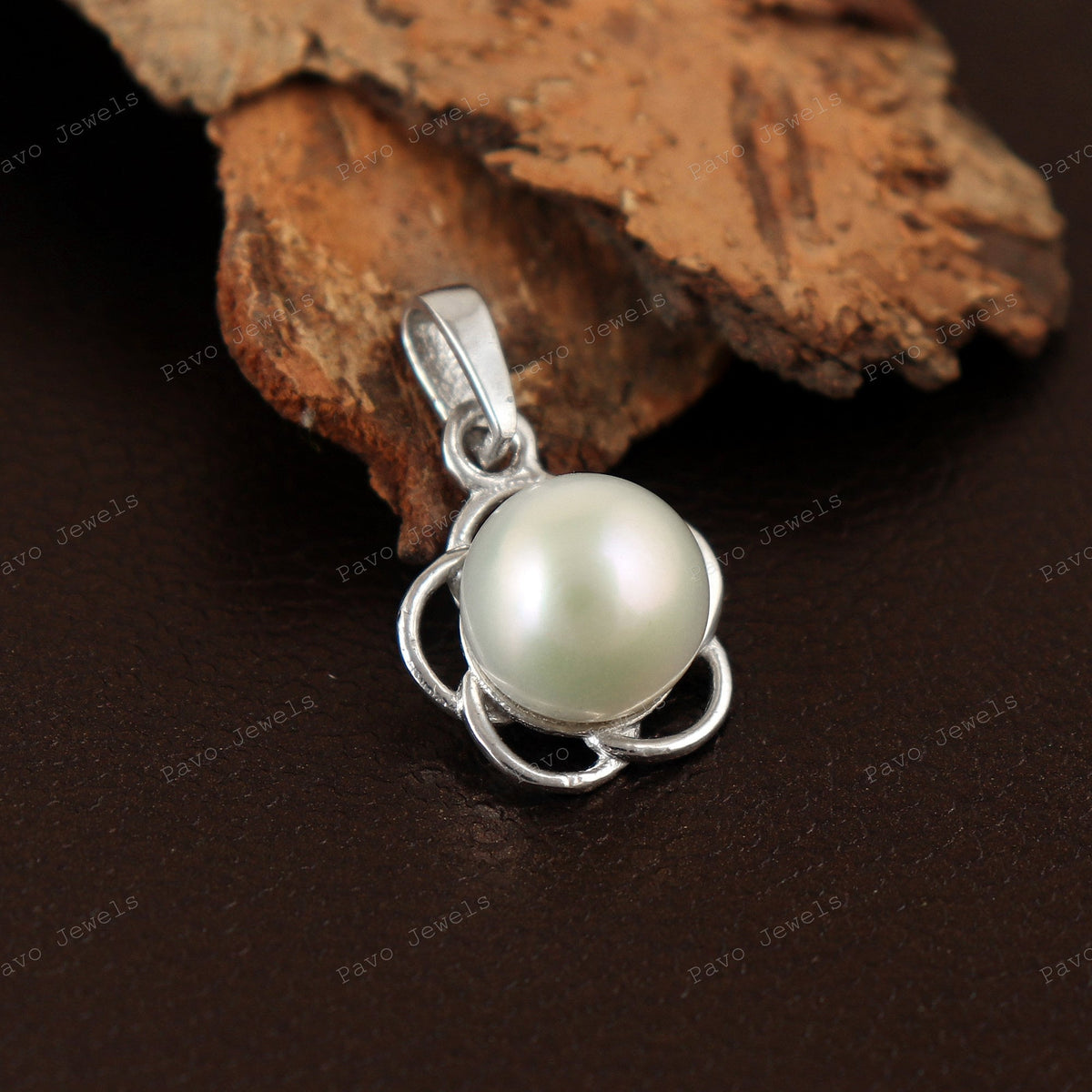 Freshwater Pearl Flower Pendant, Sterling Silver, June Birthstone