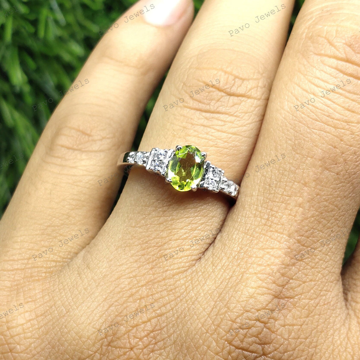 Faceted Peridot Ring: Handmade Sterling Silver August Birthstone
