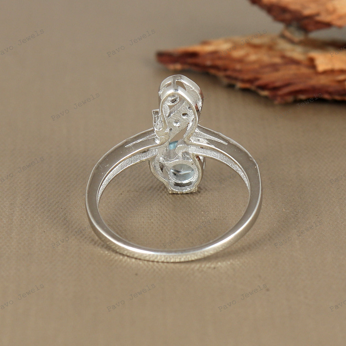 Blue Topaz Ring Sterling Silver: December Birthstone Christmas Gift for Her