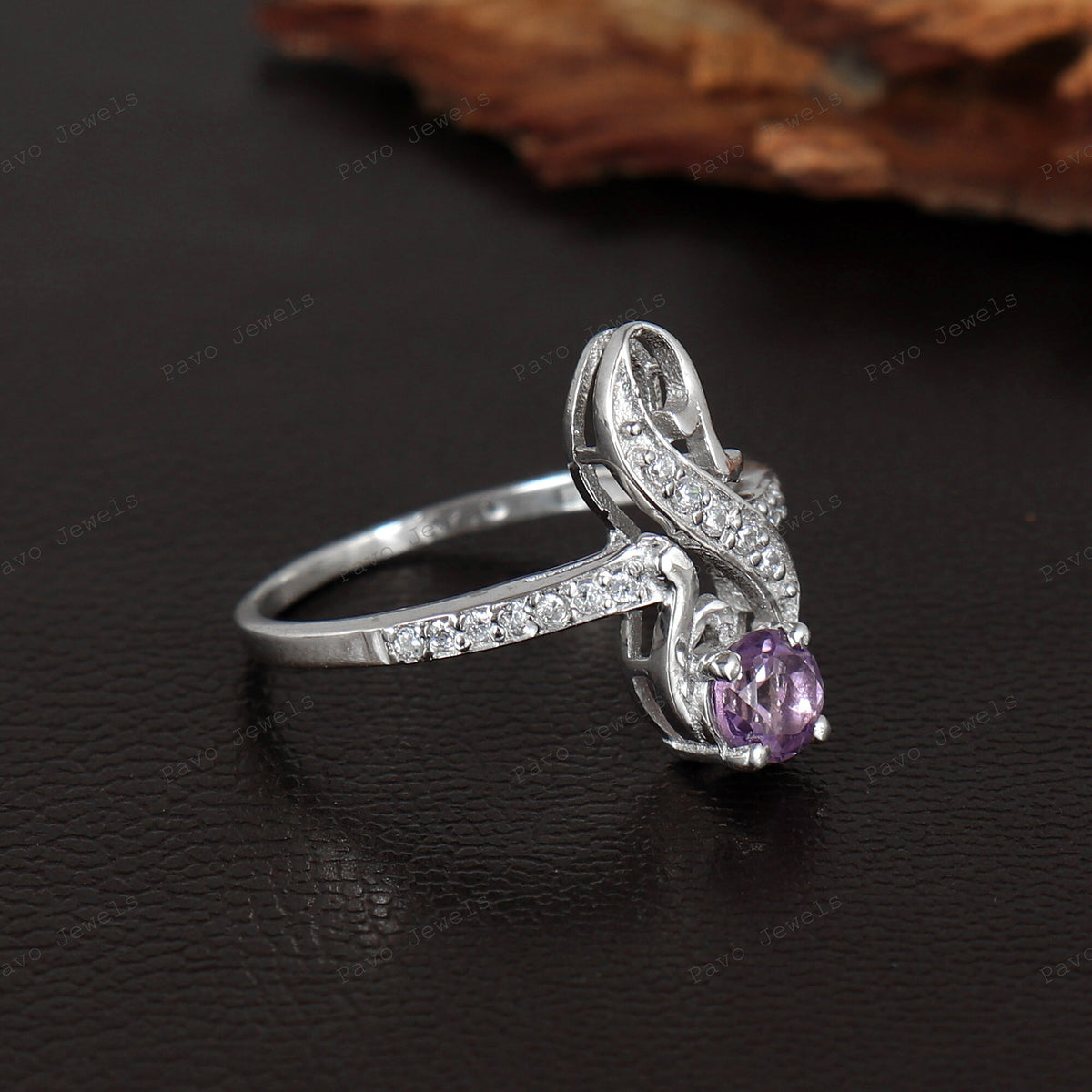 Amethyst Sterling Silver Ring: February Birthstone, Handmade Jewelry