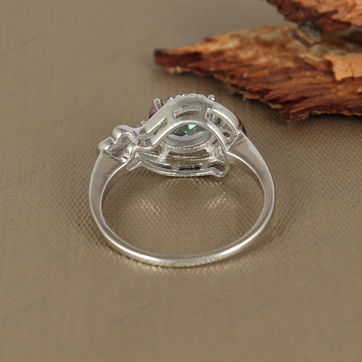Oval Mystic Topaz Ring Sterling Silver Antique Design Women's Jewelry