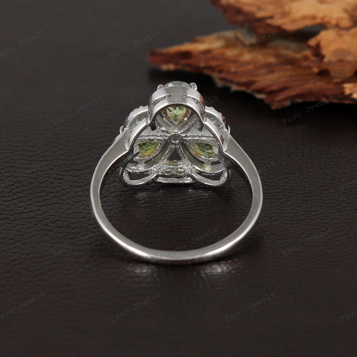 Peridot Gemstone Ring Sterling Silver, Handmade Gemstone Birthstone Jewelry