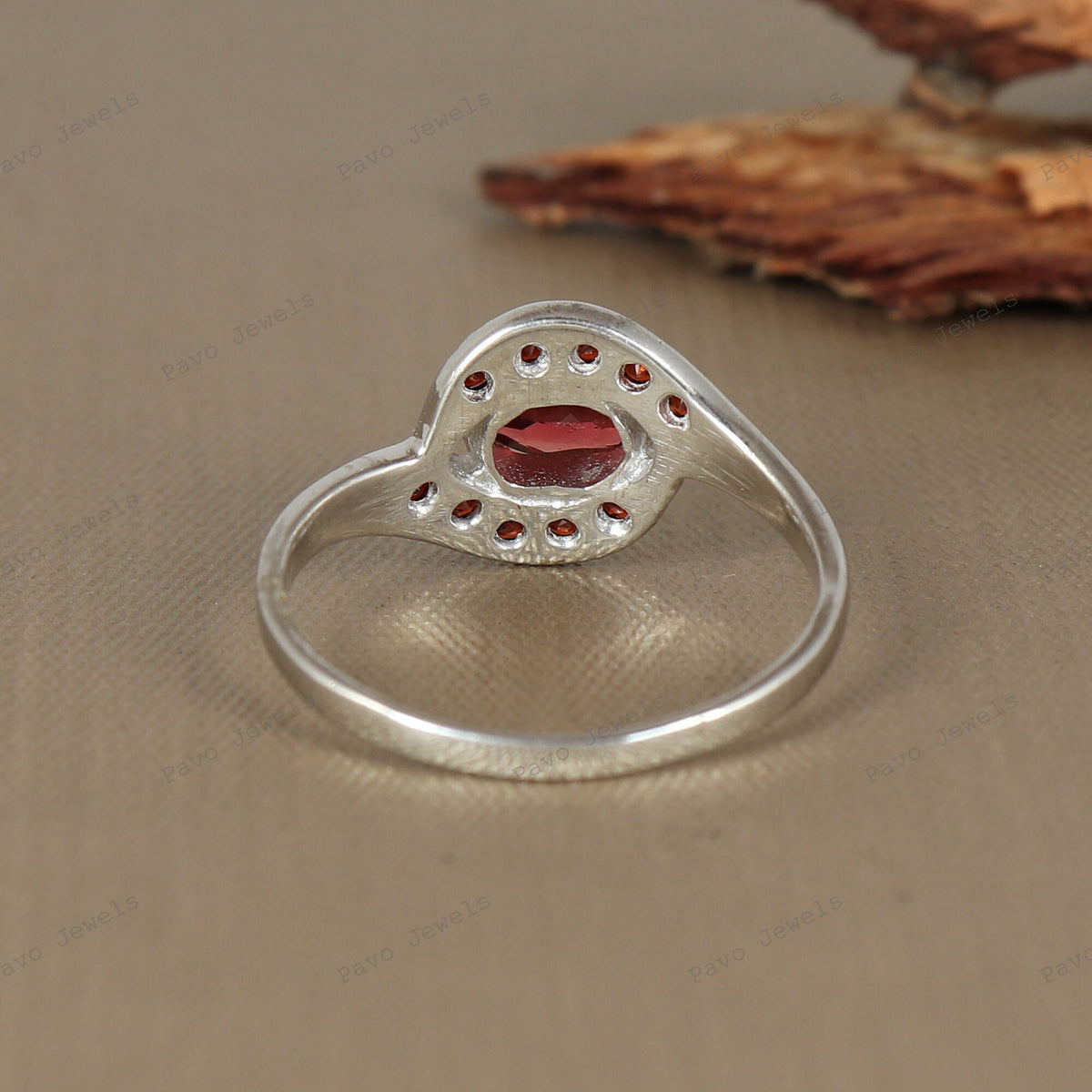 Red Garnet Ring: Antique Style 925 Sterling Silver January Birthstone