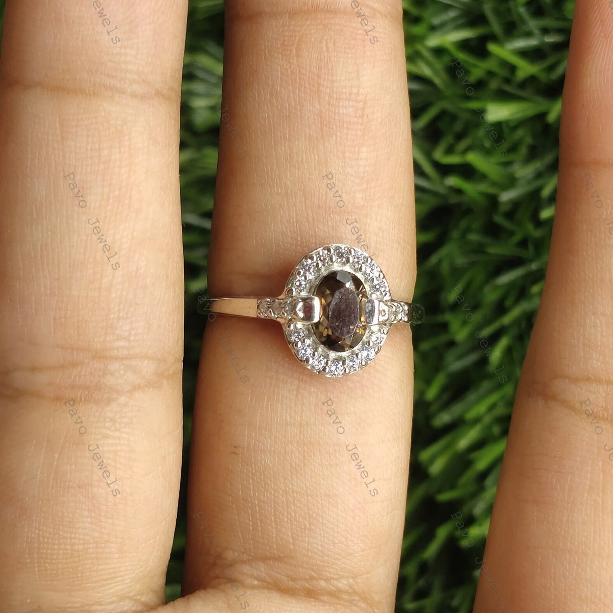 Handmade Sterling Silver Smoky Quartz Ring, Solitaire Gemstone, Christmas Gift