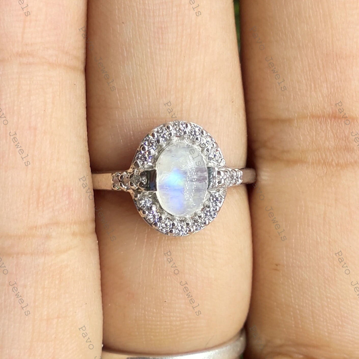 Rainbow Moonstone Ring: Sterling Silver, Christmas Gifts for Her