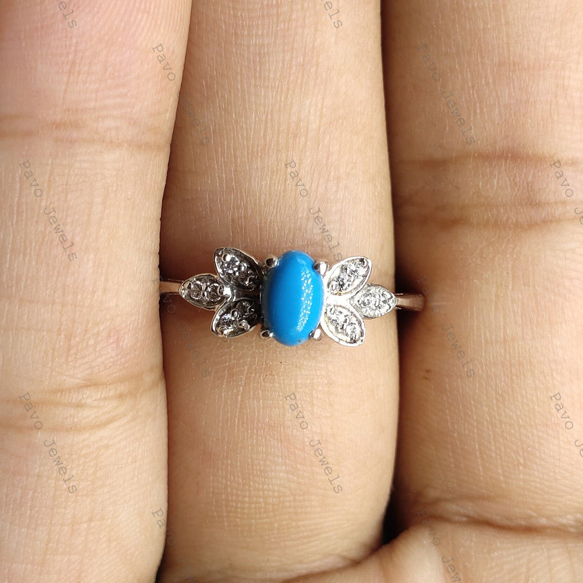 Oval Turquoise Sterling Silver Ring: Minimalist December Birthstone, Christmas Gift Her