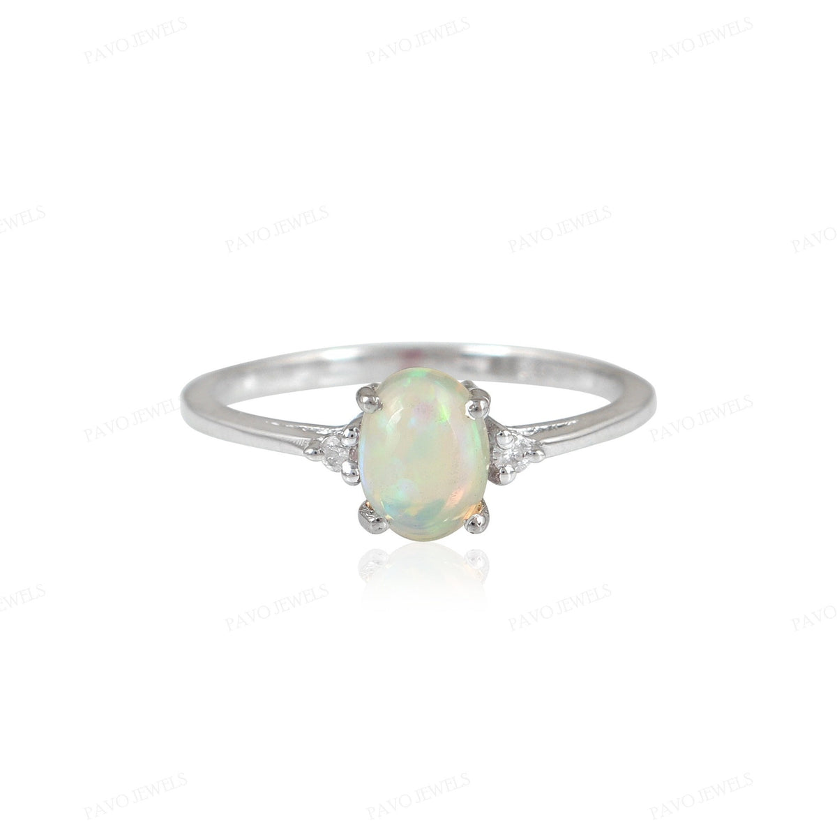 Ethiopian Opal Ring: Sterling Silver, Handmade Statement 6x4 mm Jewelry