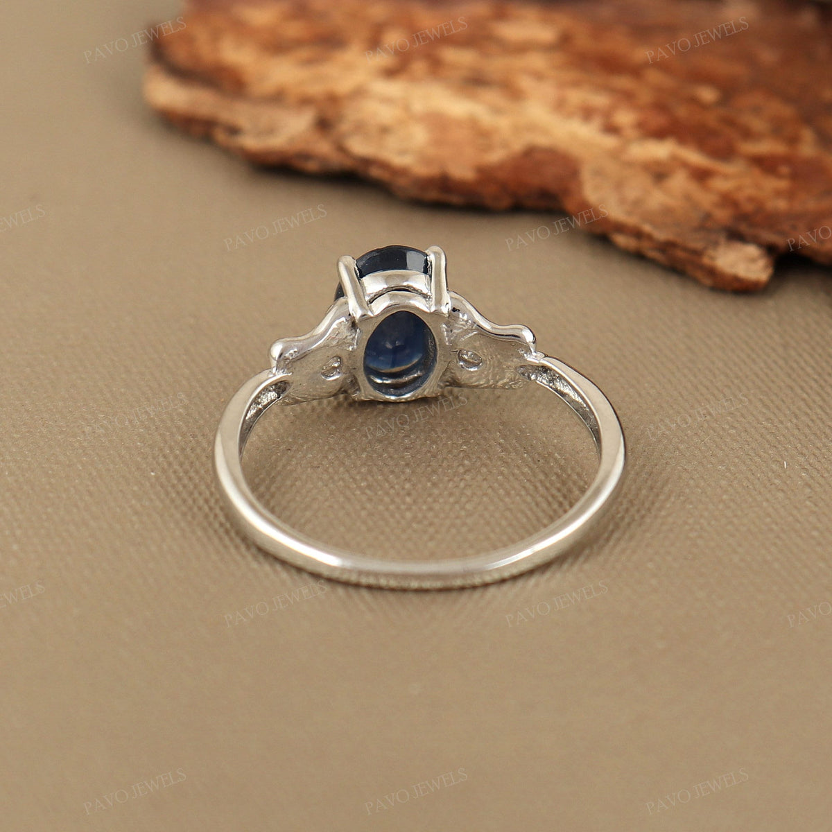 Blue Sapphire & Diamond: Unique Handmade Jewelry, Silver Gemstone Ring