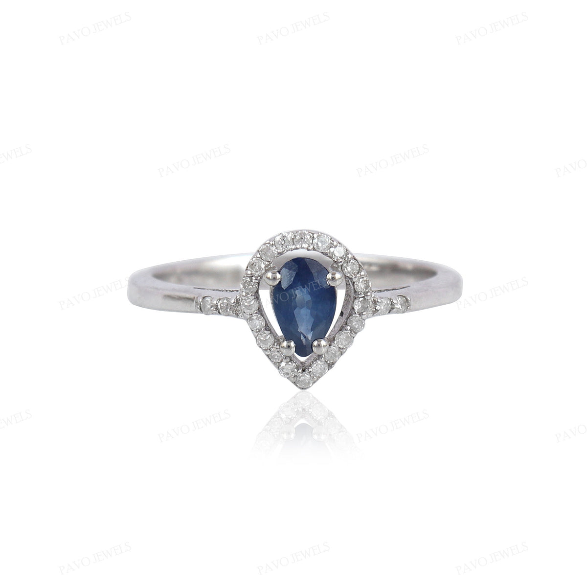 Blue Sapphire Ring-Gemstone Cluster Ring-925 Sterling Silver Jewelry-September Birthstone-Pear Sapphire Jewelry-Birthday Gift for Daughter