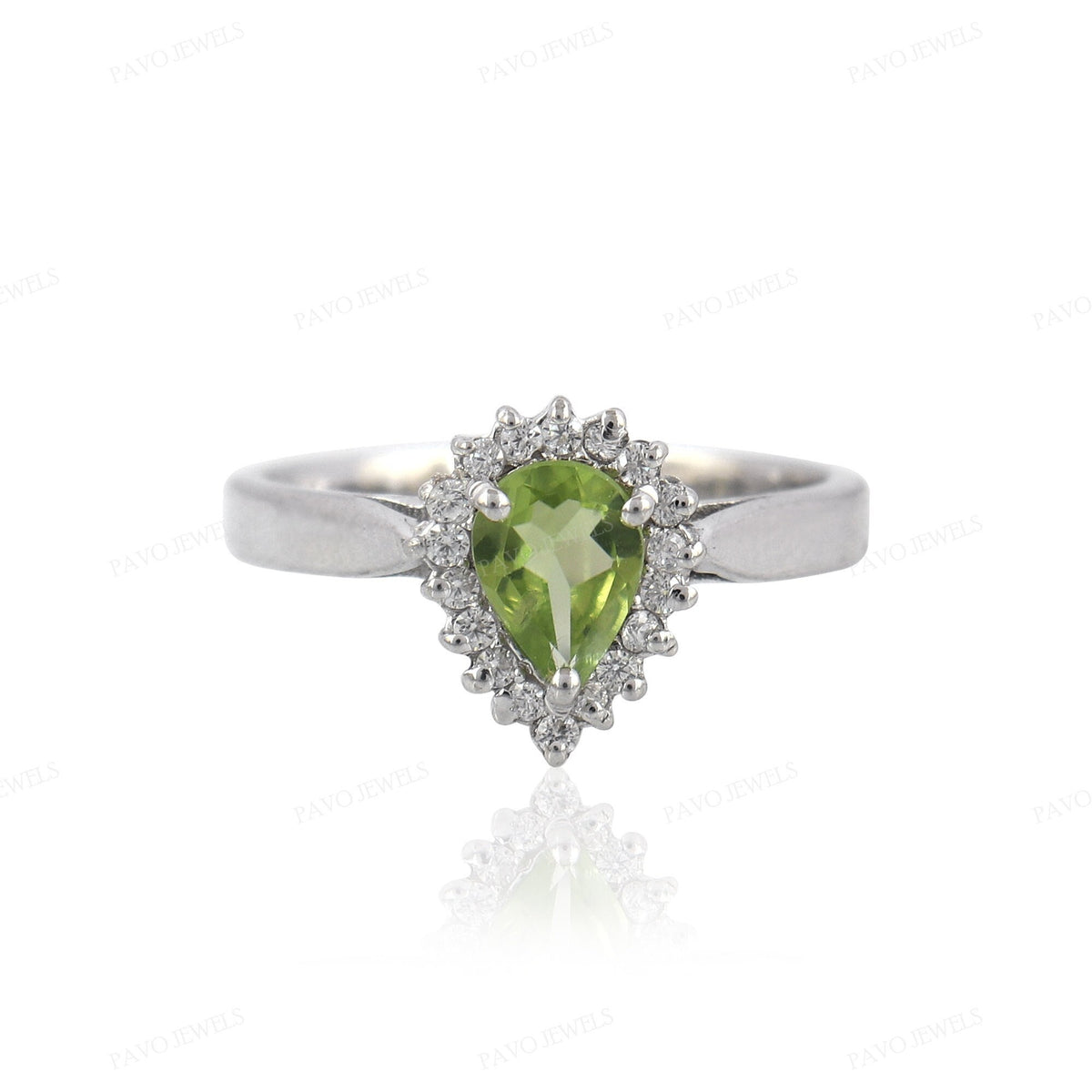 Green Peridot Ring: Sterling Silver, Handmade Birthstone Jewelry, Christmas Gifts For Her