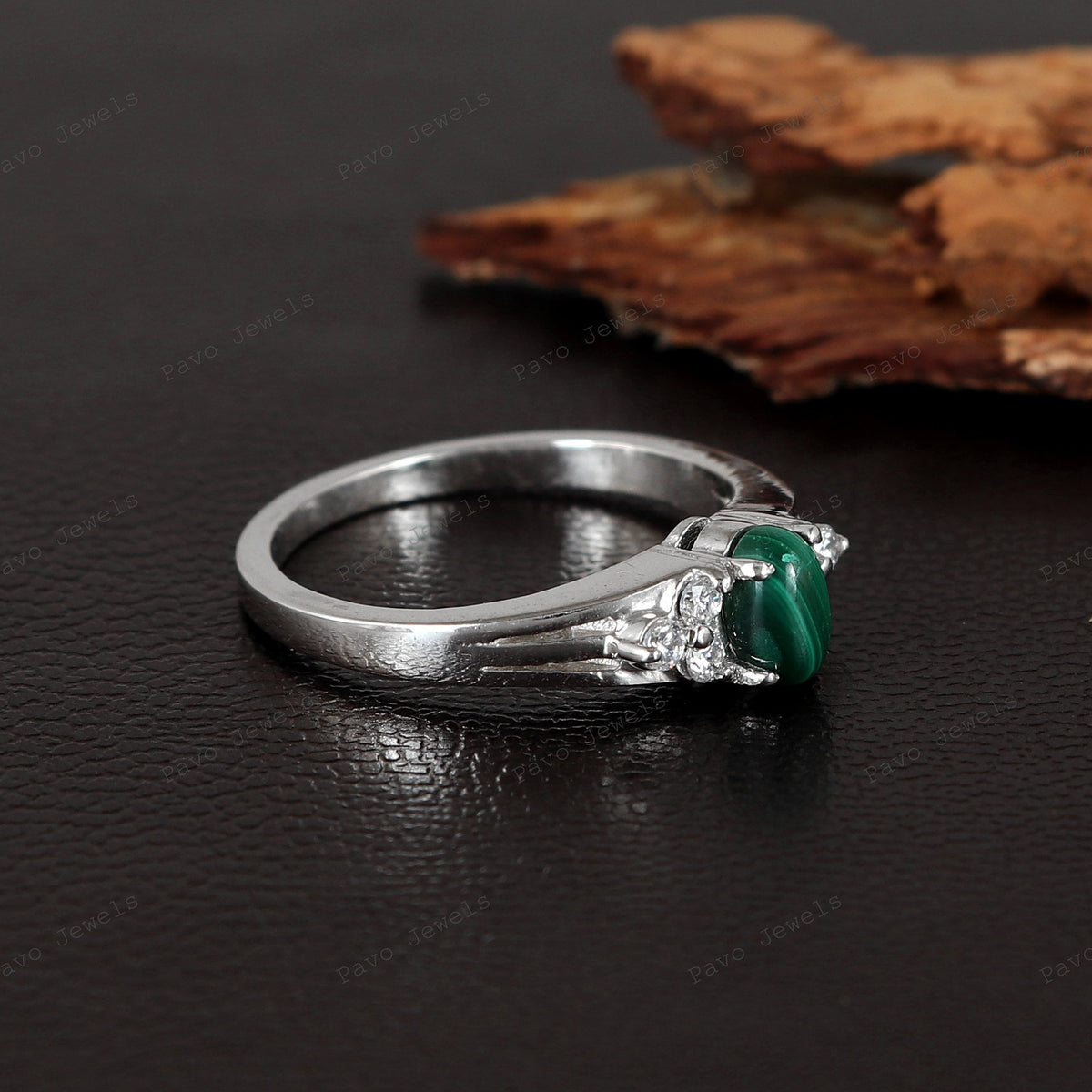 Malachite Handmade Ring: Sterling Silver Gemstone Jewelry