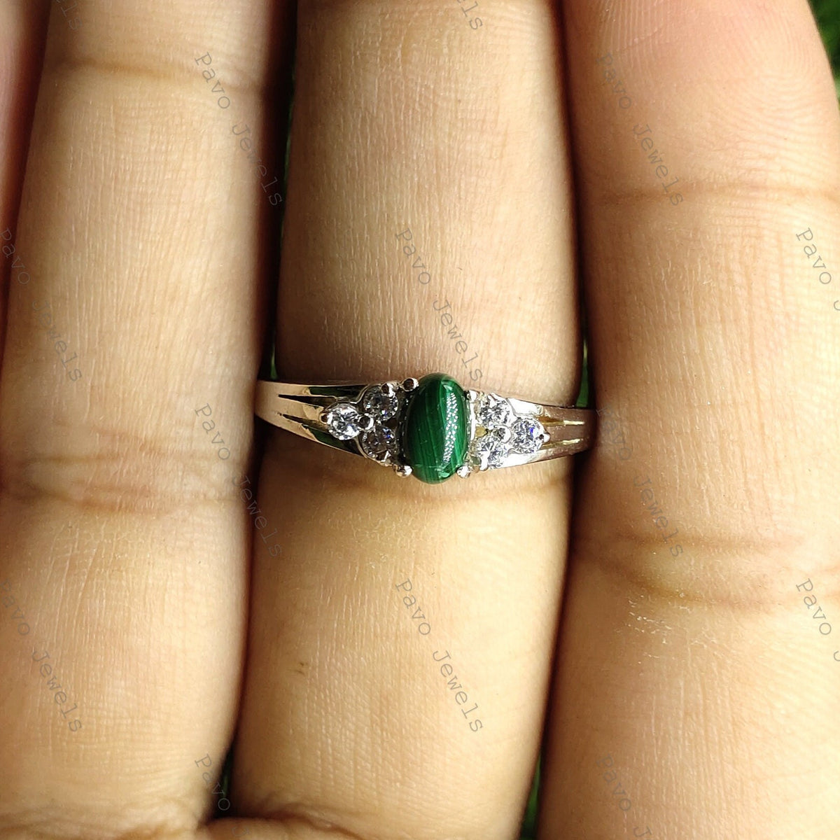 Malachite Handmade Ring: Sterling Silver Gemstone Jewelry