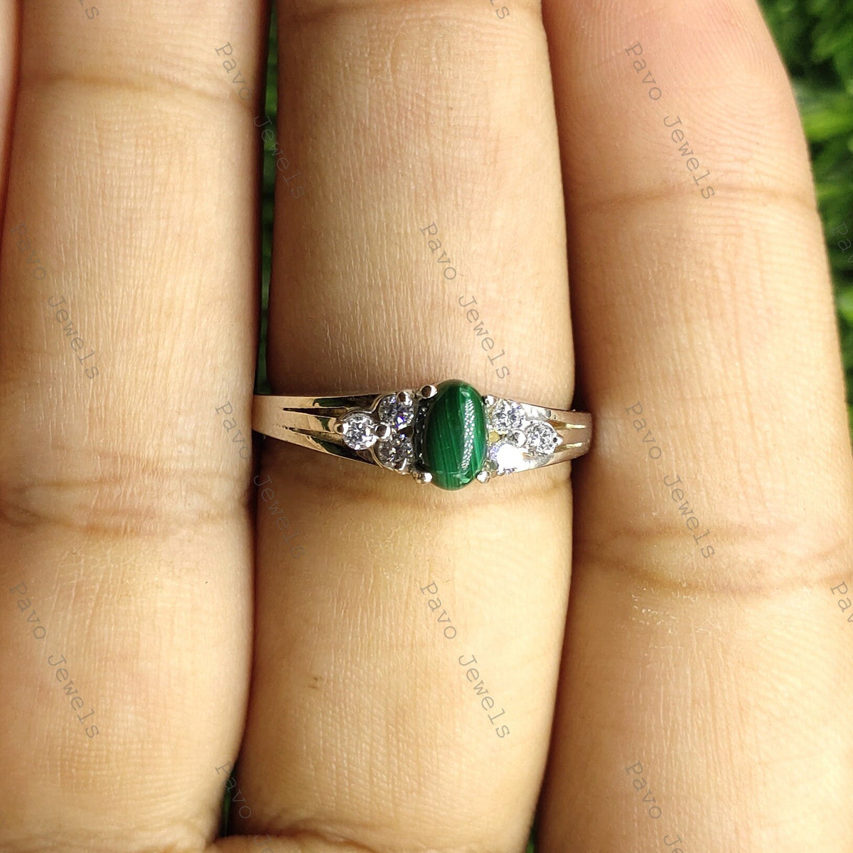 Malachite Handmade Ring: Sterling Silver Gemstone Jewelry