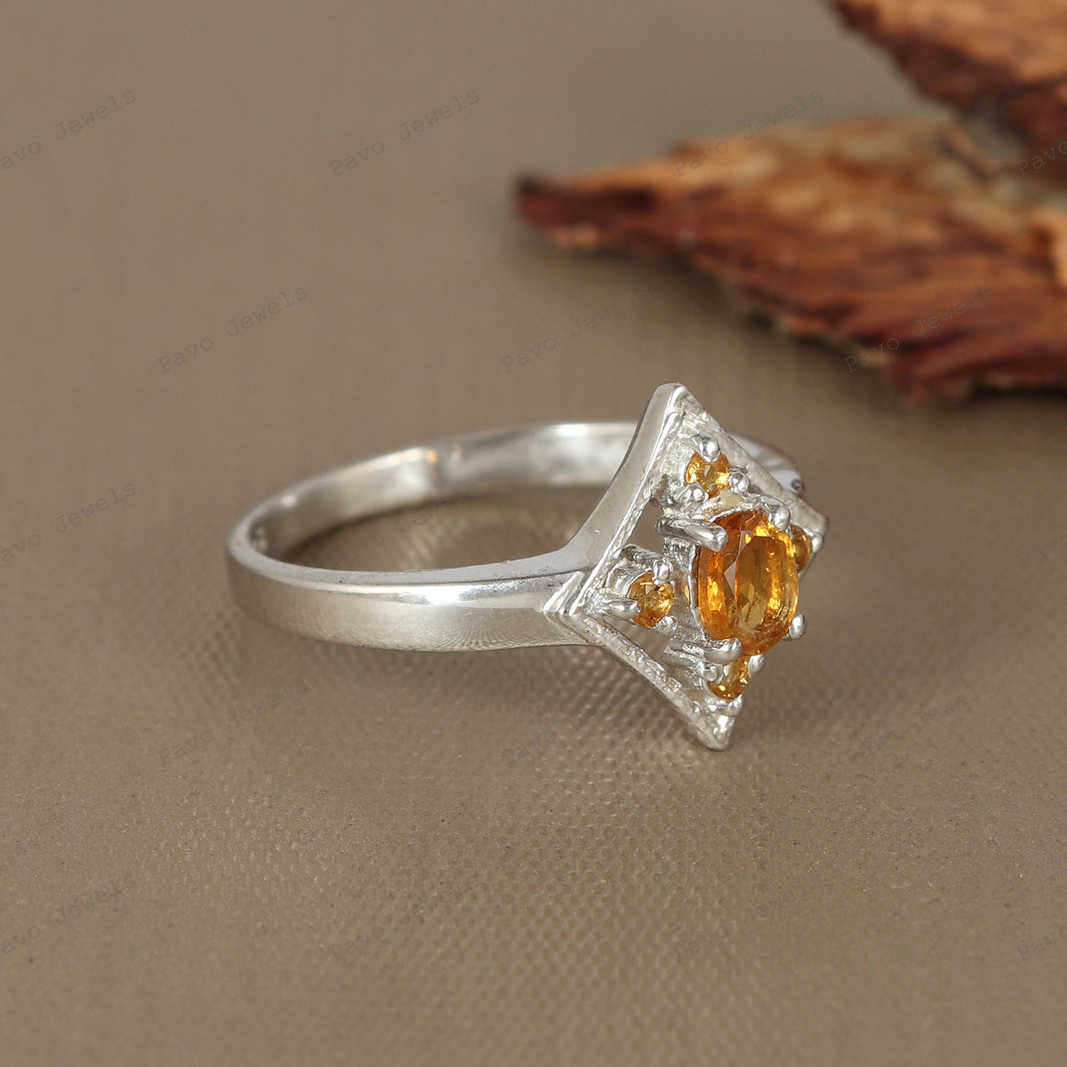 Handmade Sterling Silver Ring, Citrine Gemstone, Elegant Everyday Jewelry