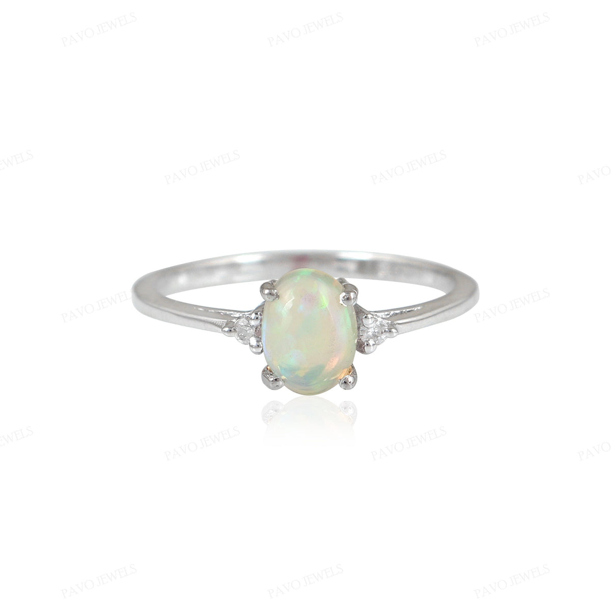 Ethiopian Opal Ring: Sterling Silver, Handmade Statement 6x4 mm Jewelry