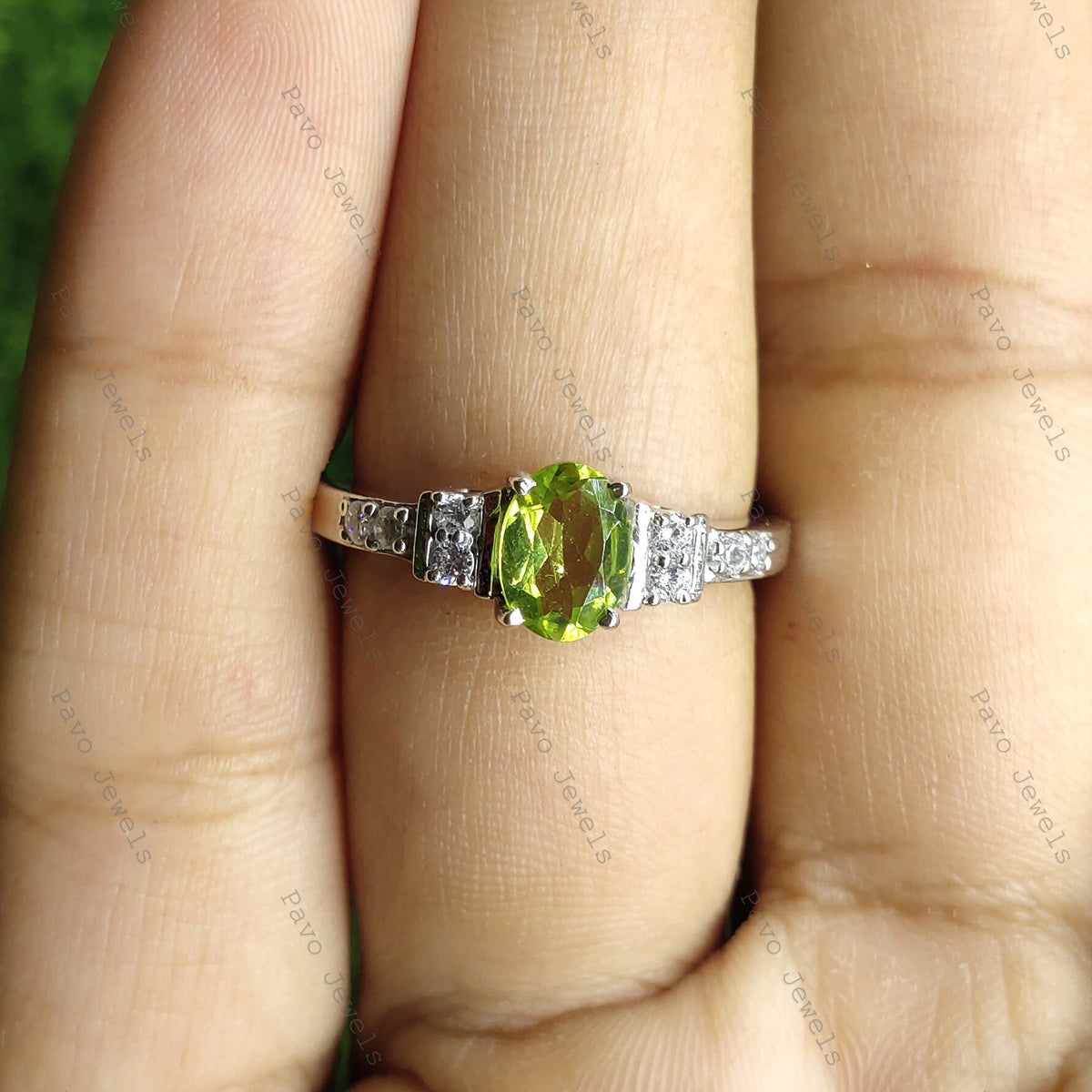 Faceted Peridot Ring: Handmade Sterling Silver August Birthstone