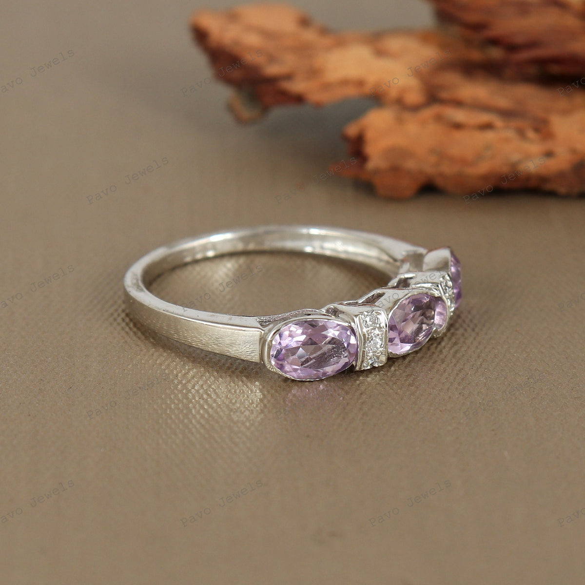 Oval Amethyst Sterling Silver Ring, February Birthstone Promise Gift Her