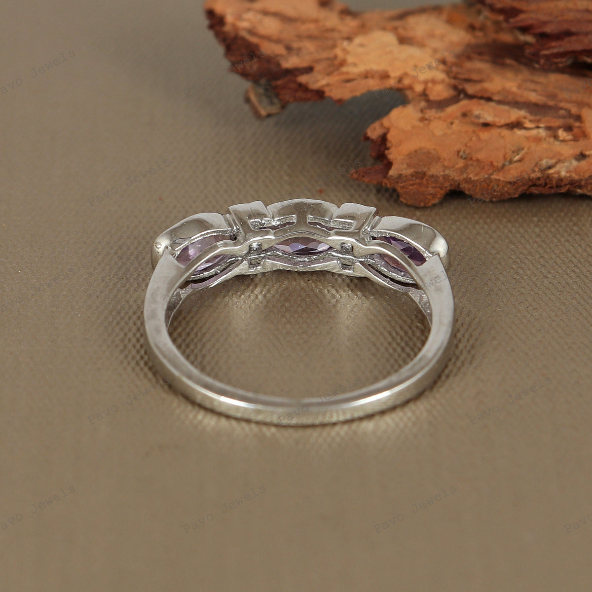 Oval Amethyst Sterling Silver Ring, February Birthstone Promise Gift Her