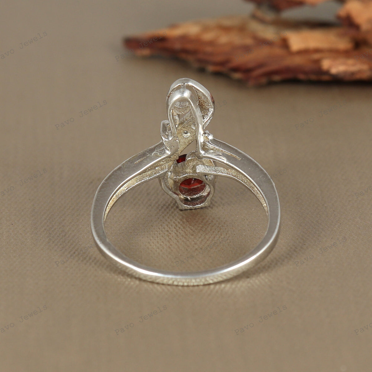 Garnet Ring: 925 Sterling Silver, Handmade January Birthstone, Christmas Jewelry