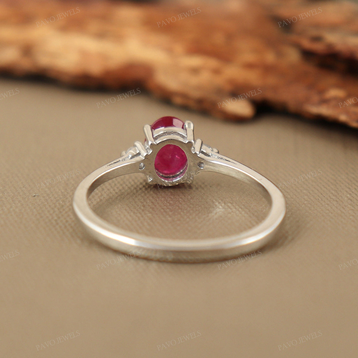 Handmade Ruby Statement Ring, Sterling Silver Minimalist Jewelry, Boho Gift Him
