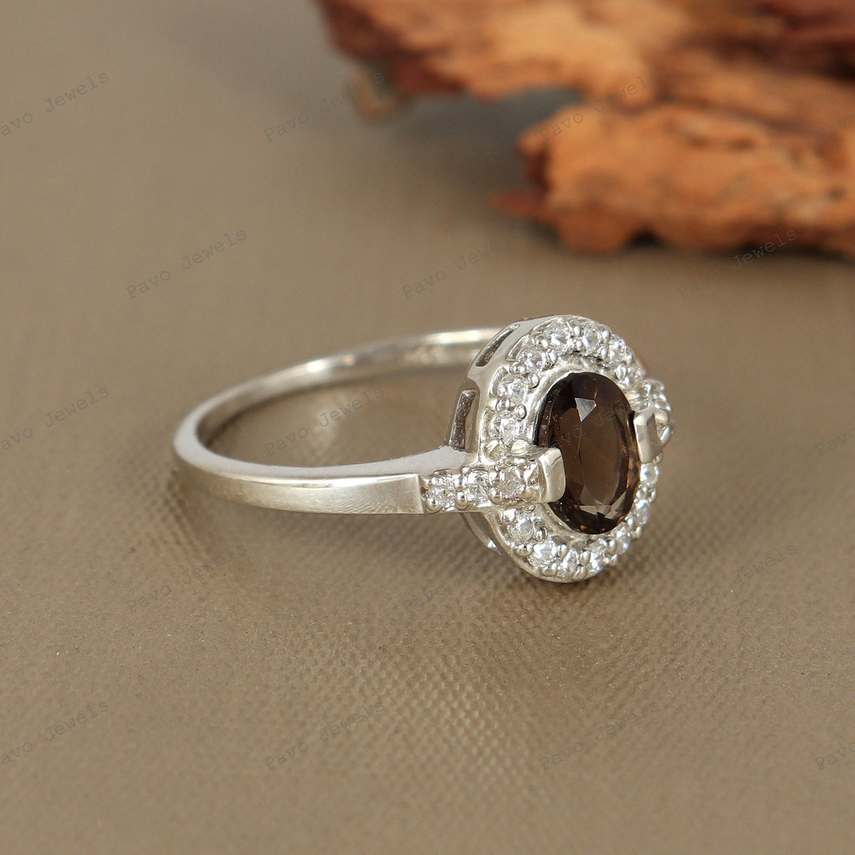 Handmade Sterling Silver Smoky Quartz Ring, Solitaire Gemstone, Christmas Gift