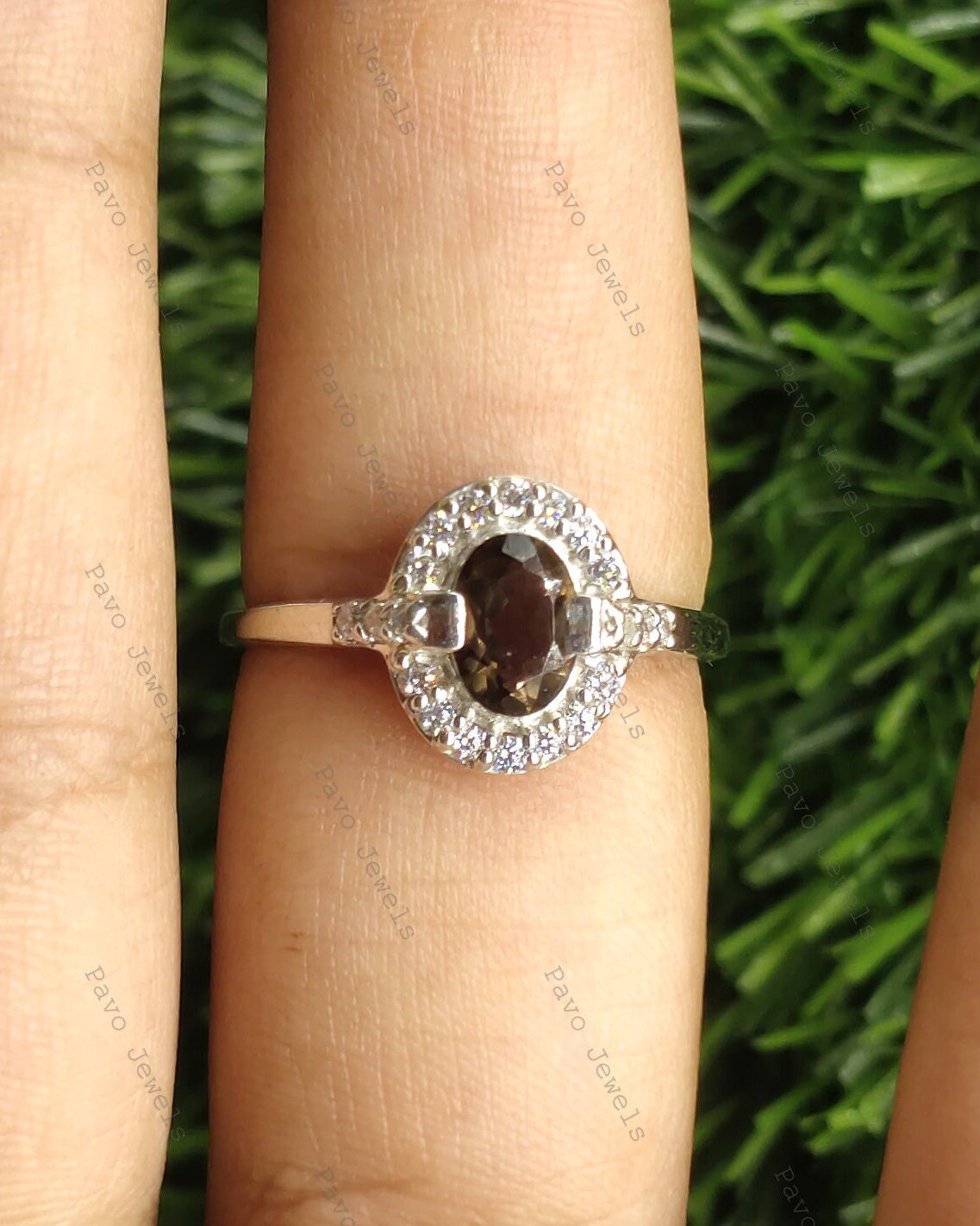 Handmade Sterling Silver Smoky Quartz Ring, Solitaire Gemstone, Christmas Gift