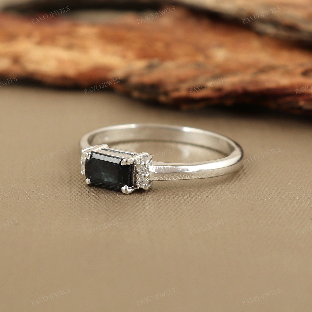 Aquamarine, Sapphire, Emerald, Tanzanite Silver Handmade Gemstone Ring