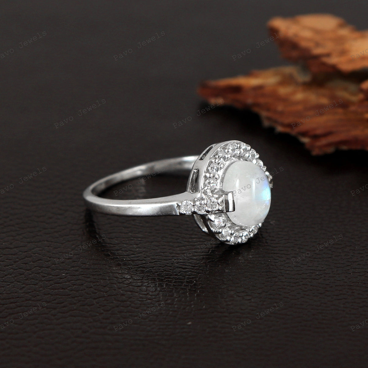 Rainbow Moonstone Ring: Sterling Silver, Christmas Gifts for Her
