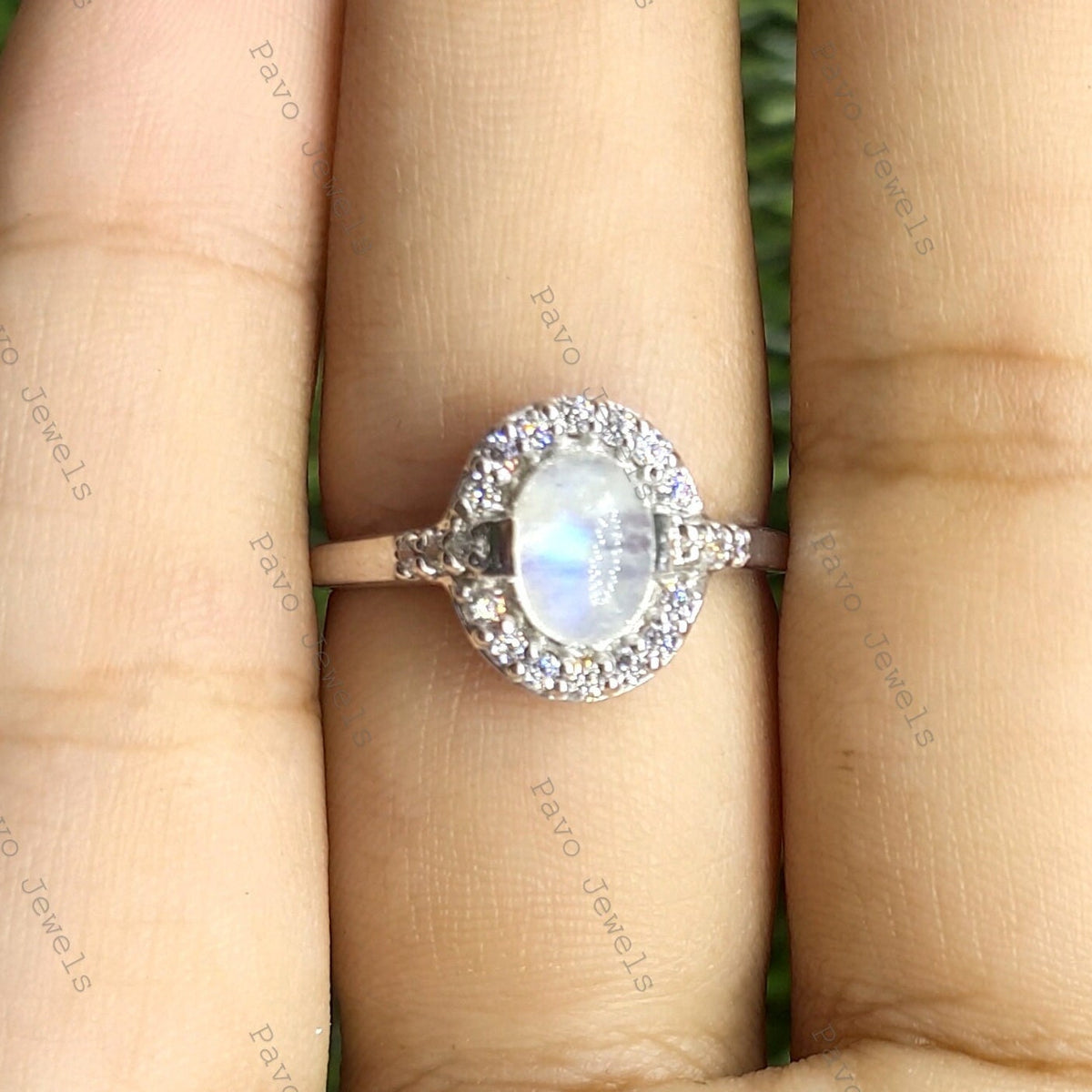 Rainbow Moonstone Ring: Sterling Silver, Christmas Gifts for Her