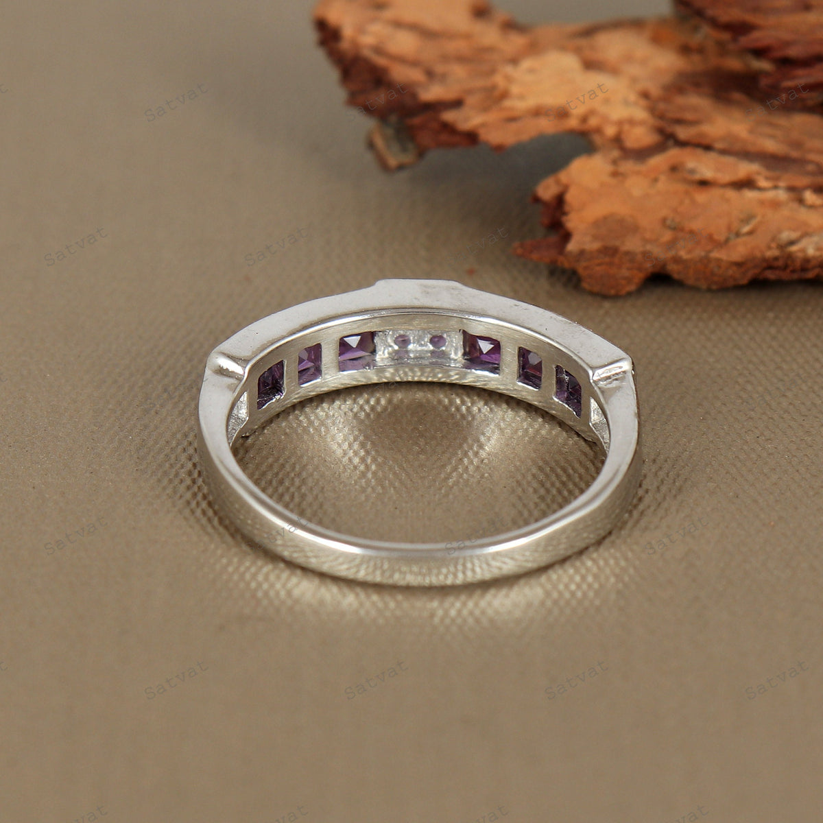 Handmade Amethyst & Cubic Zircon 925 Sterling Silver Ring