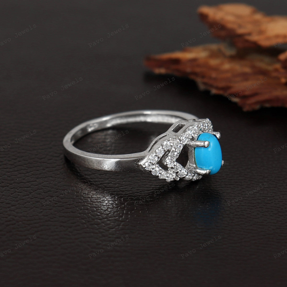 Sterling Silver Turquoise Cluster Ring, December Birthstone, Proposal Ring