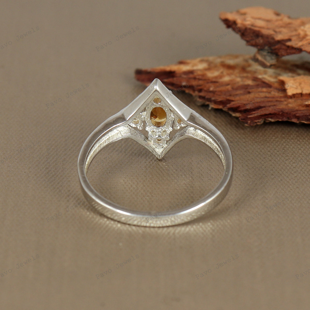Handmade Sterling Silver Ring, Citrine Gemstone, Elegant Everyday Jewelry