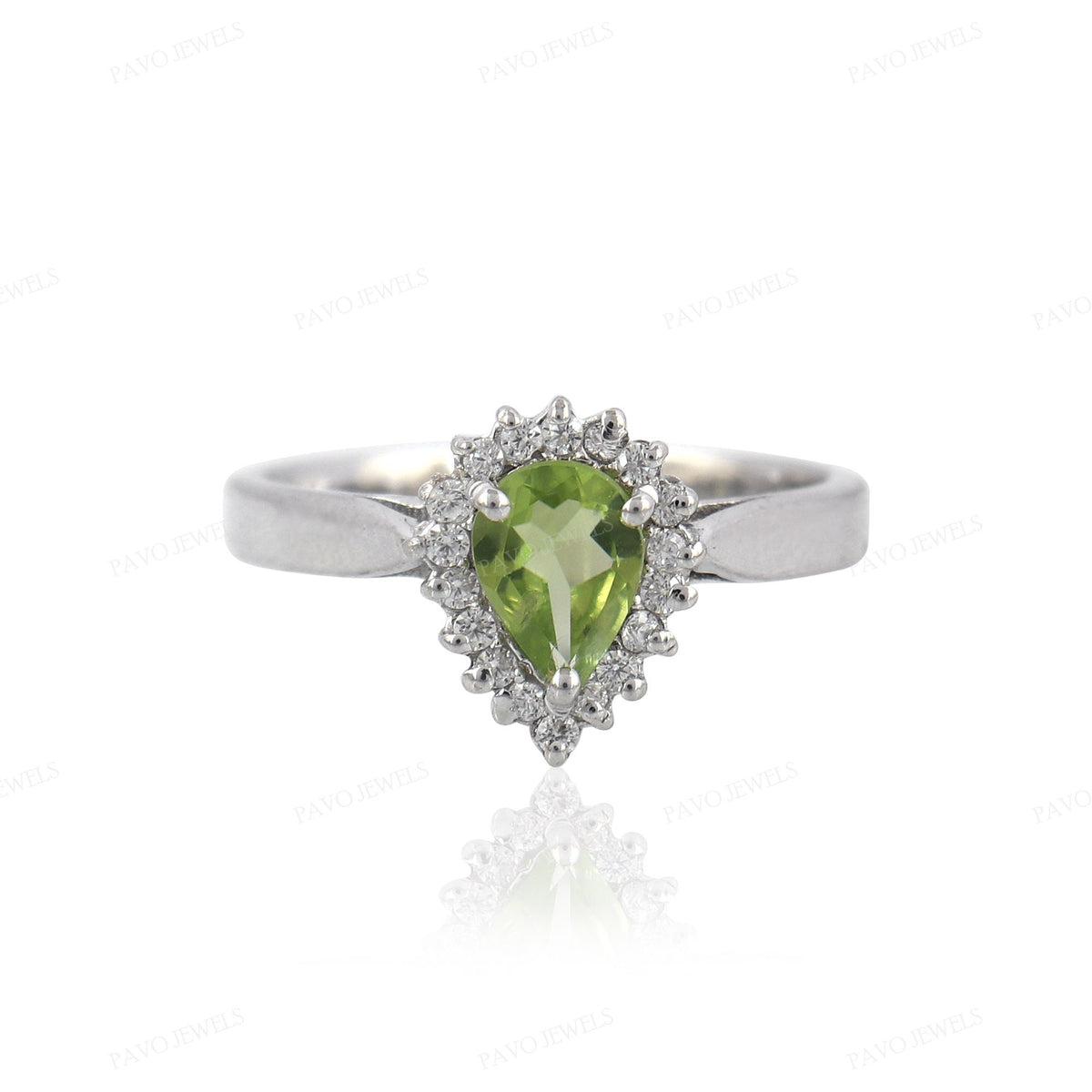 Green Peridot Ring: Sterling Silver, Handmade Birthstone Jewelry, Christmas Gifts For Her