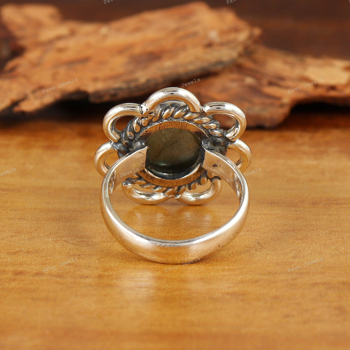 Blue Fire Labradorite Ring, 925 Sterling Silver Gemstone Jewelry