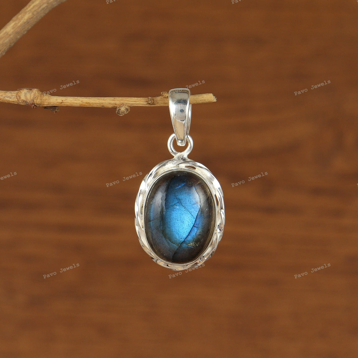 Oval Labradorite Pendant-Gemstone Minimalist Pendant-925 Sterling Silver Jewelry-Silver chain Pendant-Women's Anniversary Gift-Gift For Her