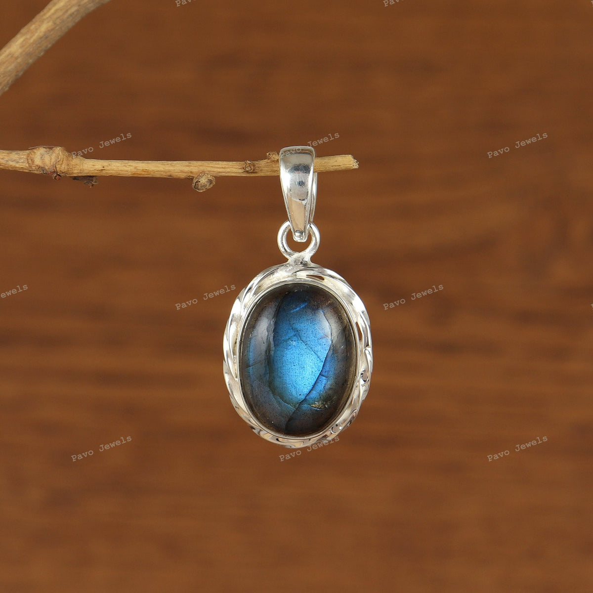 Oval Labradorite Pendant-Gemstone Minimalist Pendant-925 Sterling Silver Jewelry-Silver chain Pendant-Women's Anniversary Gift-Gift For Her