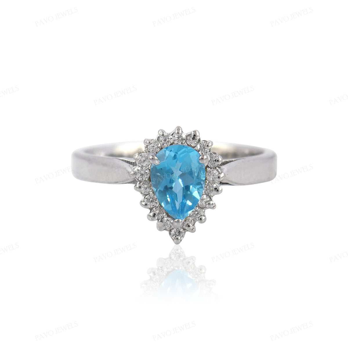 Handmade Swiss Blue Topaz Ring: Sterling Silver Cluster, November Birthstone