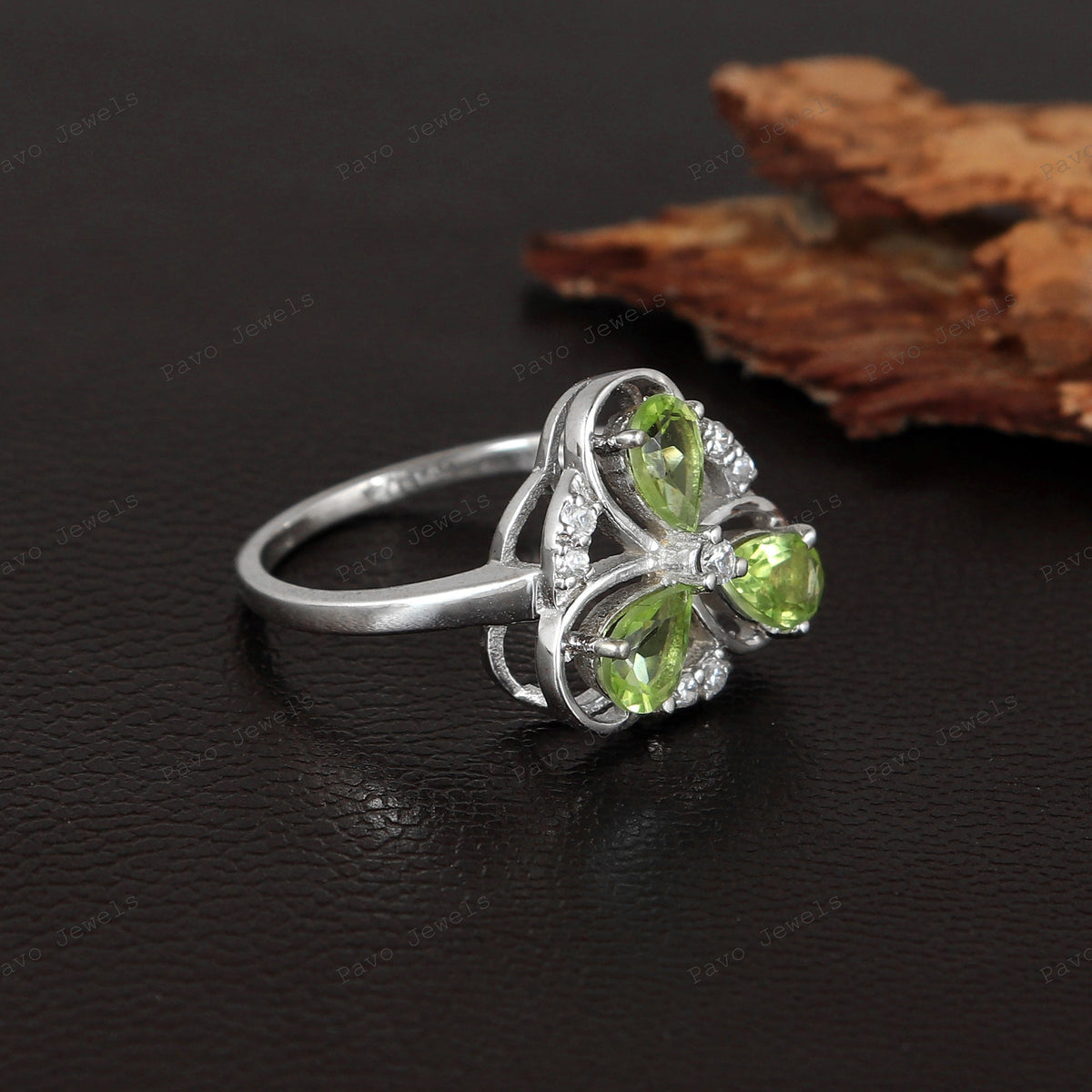 Peridot Gemstone Ring Sterling Silver, Handmade Gemstone Birthstone Jewelry