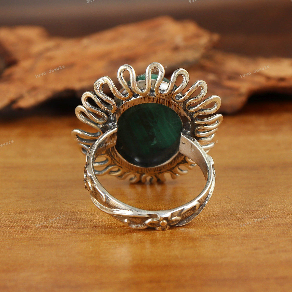 Malachite Ring, Sterling Silver Handmade Jewelry